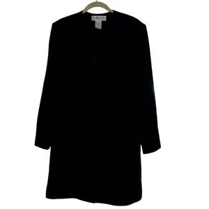 Jones New York Black Collarless Button Front Long Sleeve Jacket Women‎ Size 14